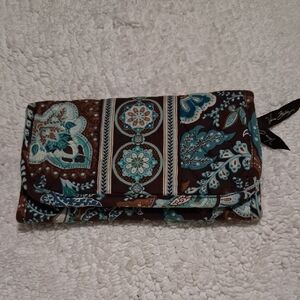 Vera Bradley Floral Wallet - Brown and Blue